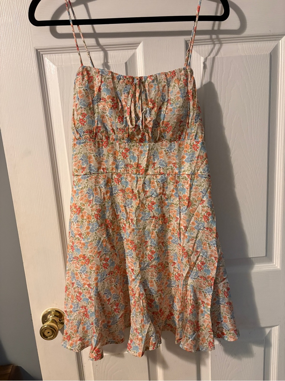 Blue Rain Peach & Light Blue Floral Mini Dress